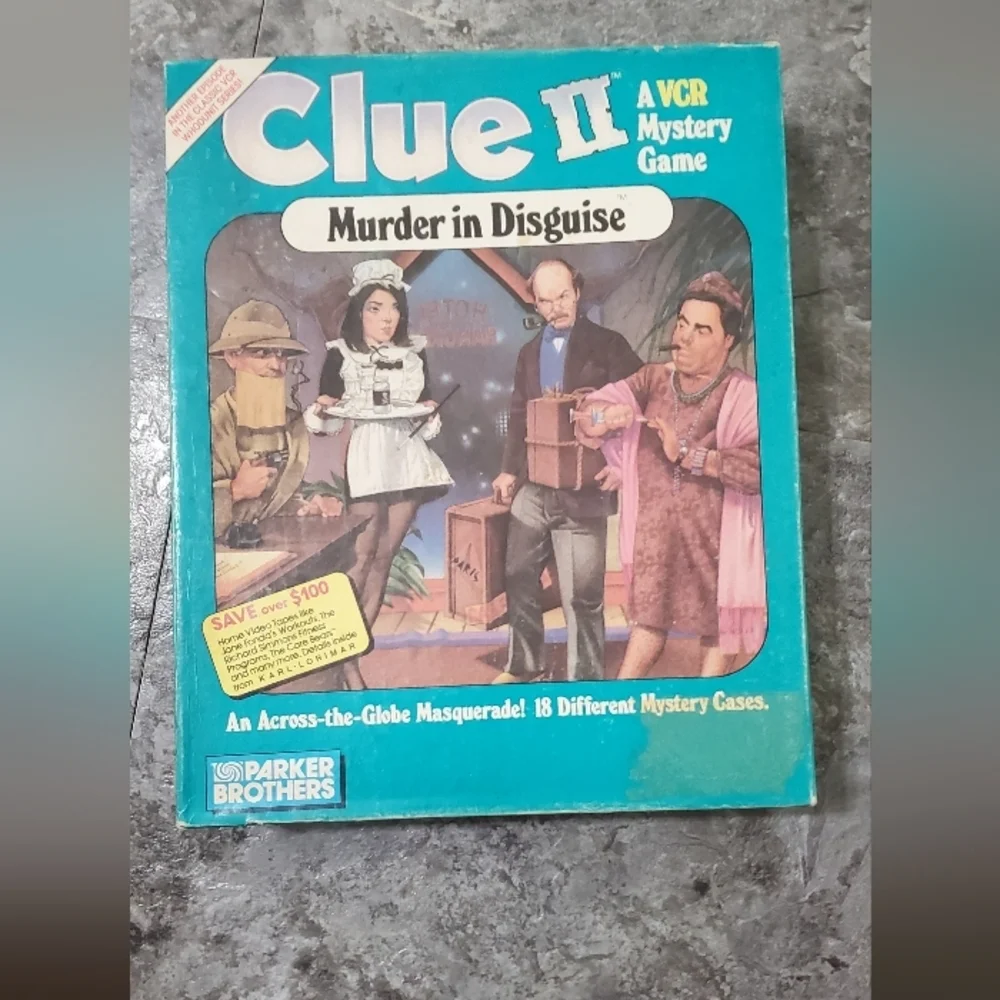 Clue II Murder in Disguise VCR MYSTERY Game 1987 BOARD GAME